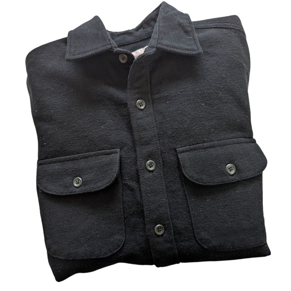 Wallace & Barnes J Crew Black Chamois Thick Soft Workwear Utility Shirt  Mens XS - Picture 2 of 8